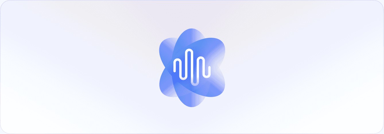 A voice waveform inside a glowing bloom, standing for the AI receptionist